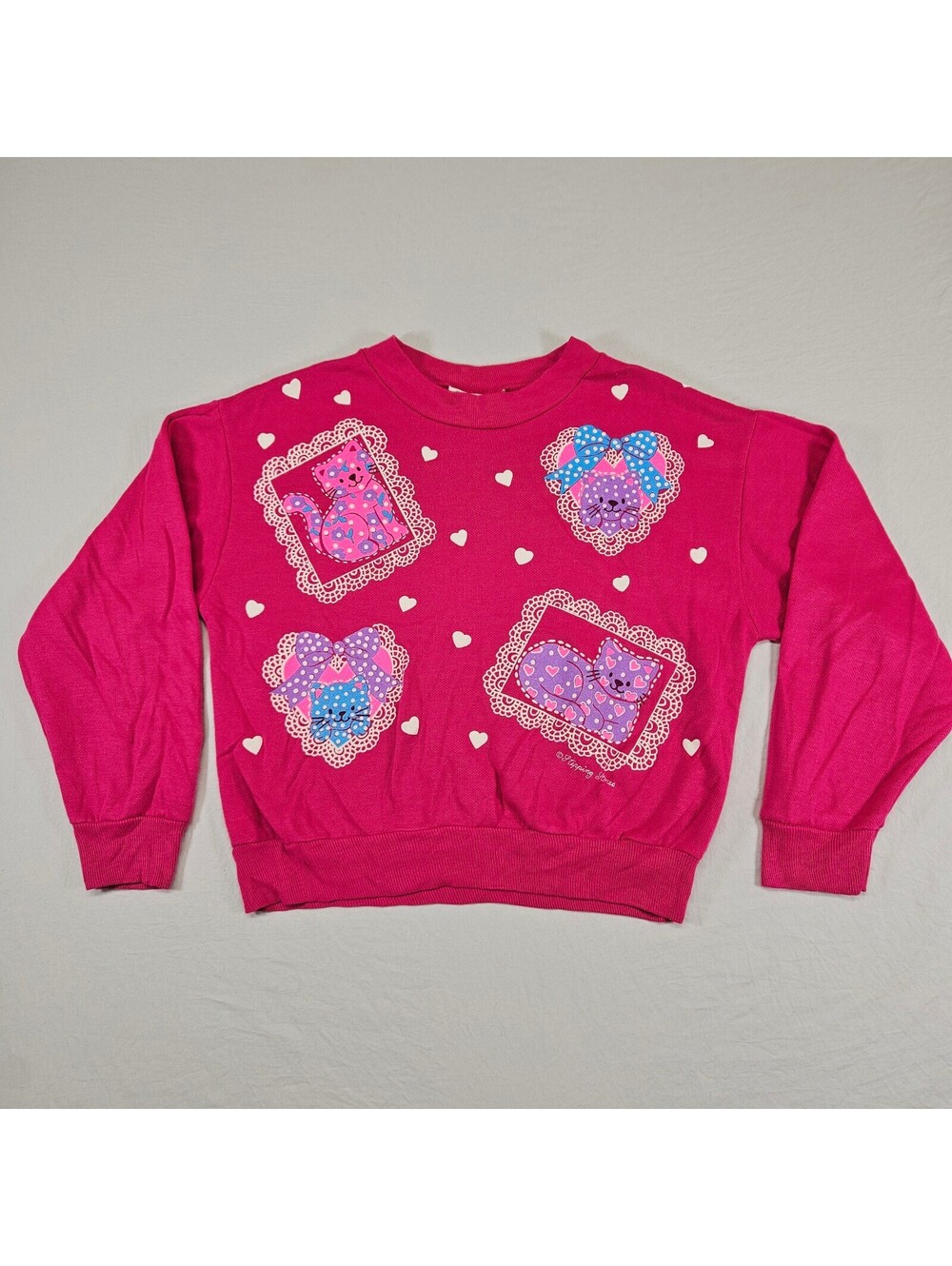 Vintage girls stepping stones cat crew neck size small